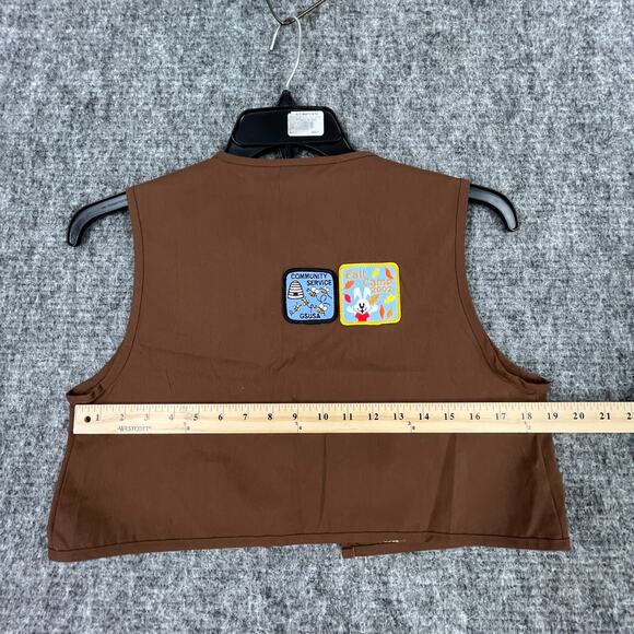 Girl scouts Vest Large Brown USA‎ made Scouting Vintage Brownies Patches Cactus - Picture 5 of 7